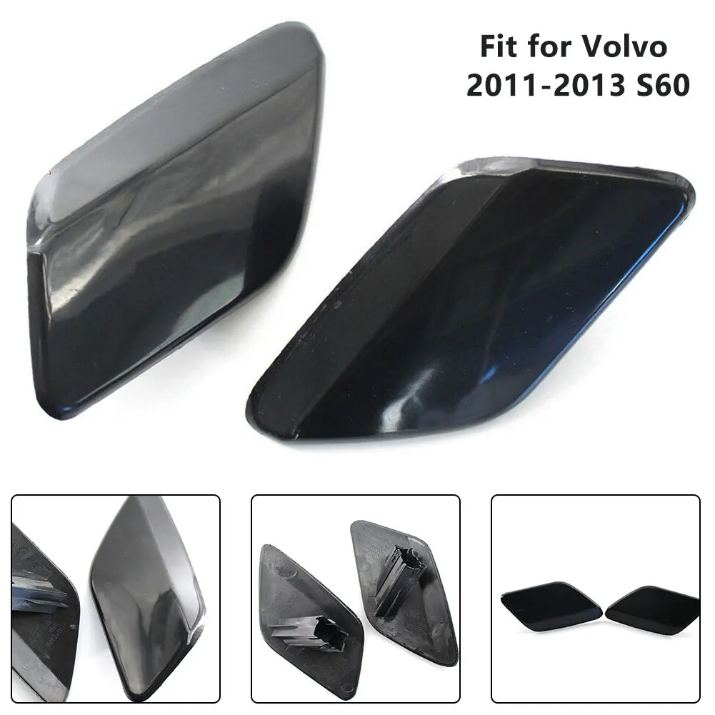 

2pcs Water Spray Cover Right+Left Front Headlight Washer Cap Cover 39802699 39802681 For Volvo S60 2011-2013 Car Accessories