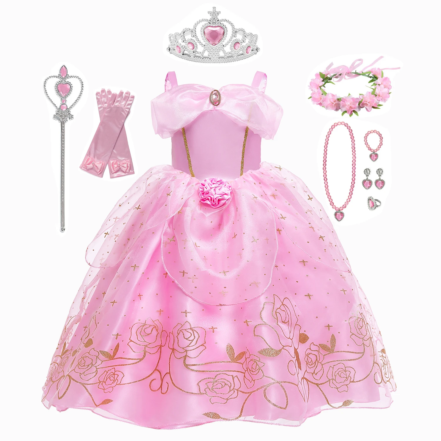 Платье для косплея Мирабель Рапунцель Золушка Белль Аврора |