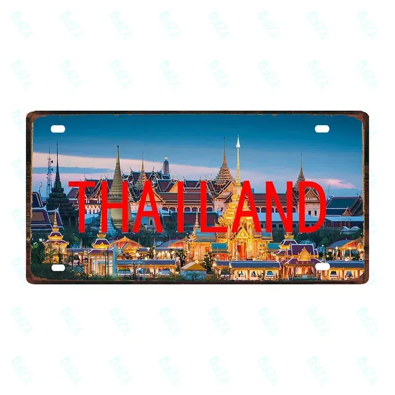 Металлические знаки для Испании Таиланда Франции Чили город США стиль