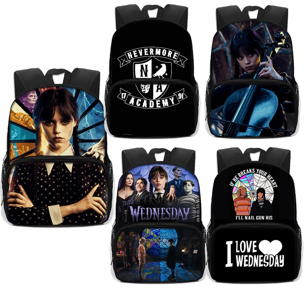 

Weesday Addams and Enid Children School Bags Gothic Girls Nevermore Academy Kids Backpack Book Bag Student Schoolbags Gift