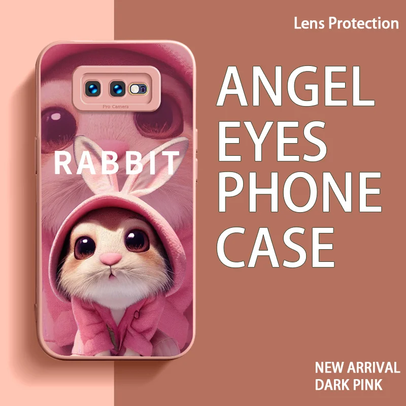 

Case for Samsung Galaxy S10e S8 S9 S11E S20 S21 FE Plus S22 Ultra 5G Big Eyed Double eared Rabbit Case Cute Rabbit With Big Eyes