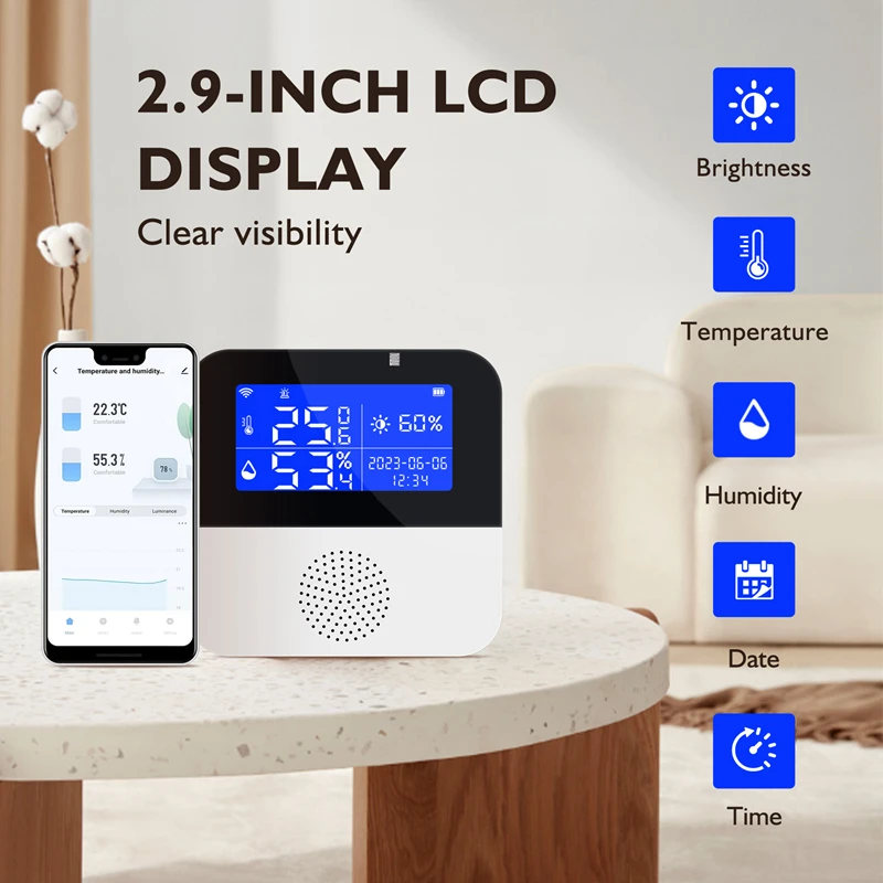 Wi-Fi датчик температуры-гигрометра с зондом влажности комнатного термометра