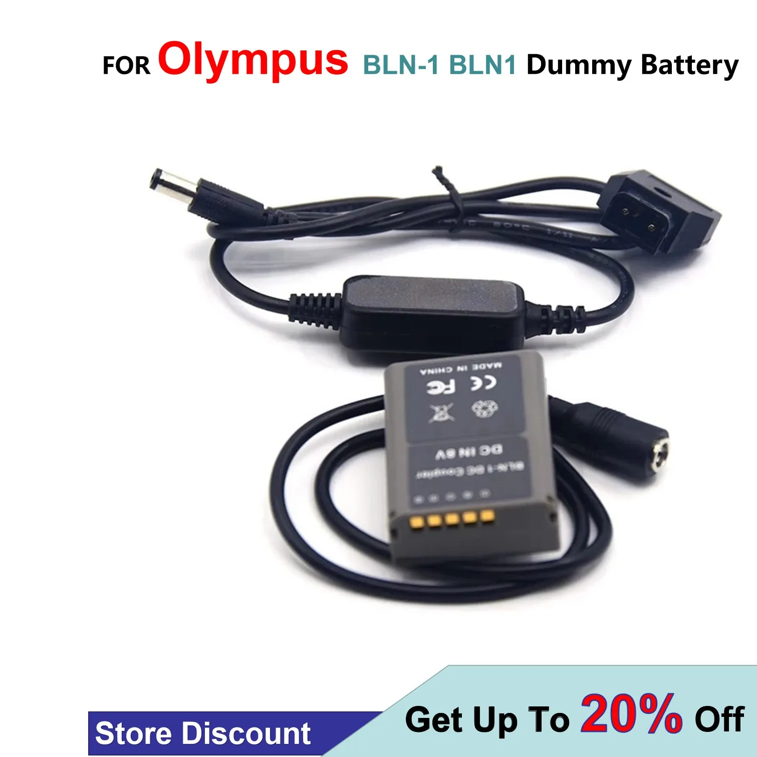 

PS-BLN1 BLN-1 BLN1 Dummy Battery DC Coupler +12V-24V Step-Down Cable 8V For Olympus Digital Camera OM-D E-M5 II 2 E-M1 PEN E-P5