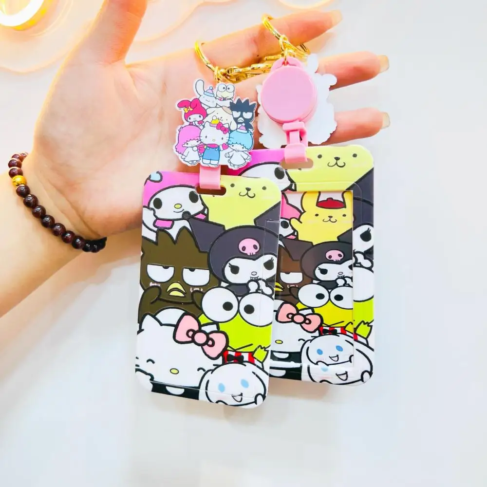 

Student Card Sleeve Stretchable 8Cm Sanrio Kuromi Hello Kt Cinnamoroll Dolls Kawaii My Melody Plush Decorative Gifts Childrens