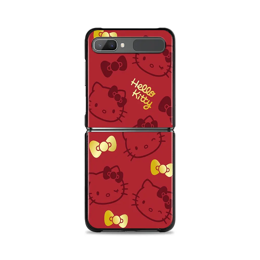 Розовый чехол для телефона с мультяшным рисунком Hello Kitty Samsung Z Flip3 флип-чехол