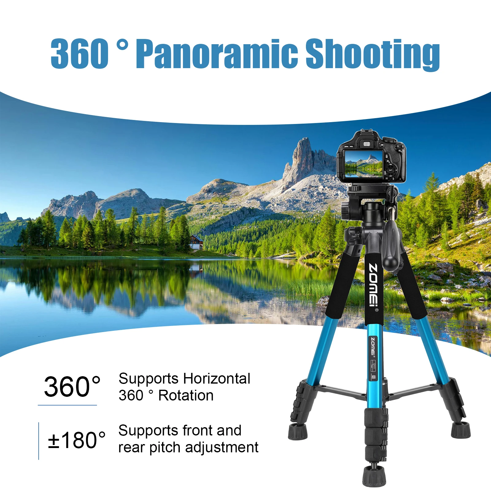 

Портативный дорожный алюминиевый штатив Zomei с панорамной головкой для цифровой зеркальной фотокамеры, профессионального держателя телефона, подставки для съемки