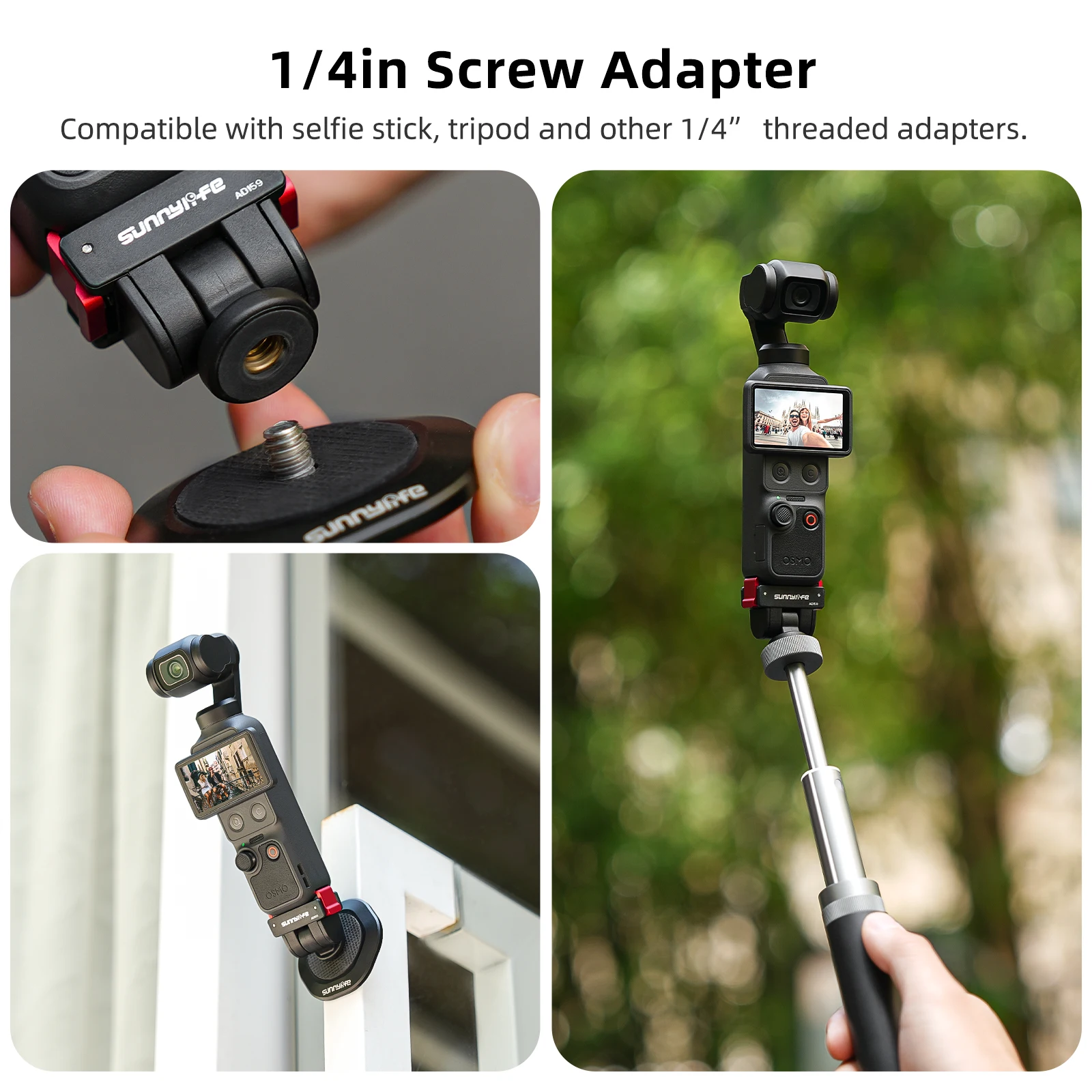 Быстросъемный адаптер Sunnylife для DJI Osmo Pocket 43 с резьбовым отверстием 14 дюйма, 180° °   Регулируемая расширяемая деталь для камеры (art.: 3920da9260fe5) - 3920da9260fe5