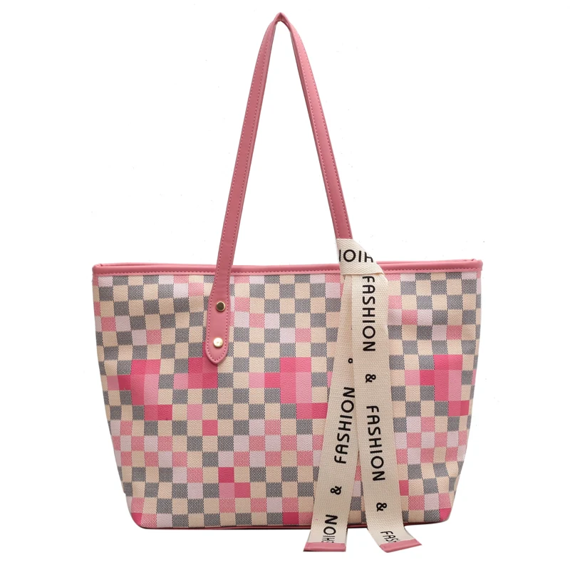

Women Bag Tote Bags for Girls Large Capacity Female Shoulder Bags PU Leather Ladies Handbags Bolsa Feminina Plaid Shopper Pack