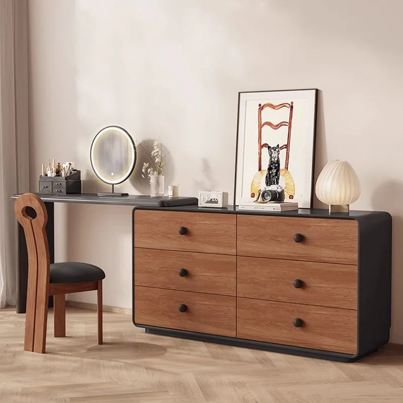 Ночные тумбочки Косметическое зеркало с подсветкой Скандинавский черный столик