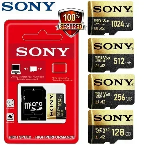 Оригинальная высокоскоростная карта SONY Micro SD 1 ТБ 512 ГБ 128 64 классная TF-карта для