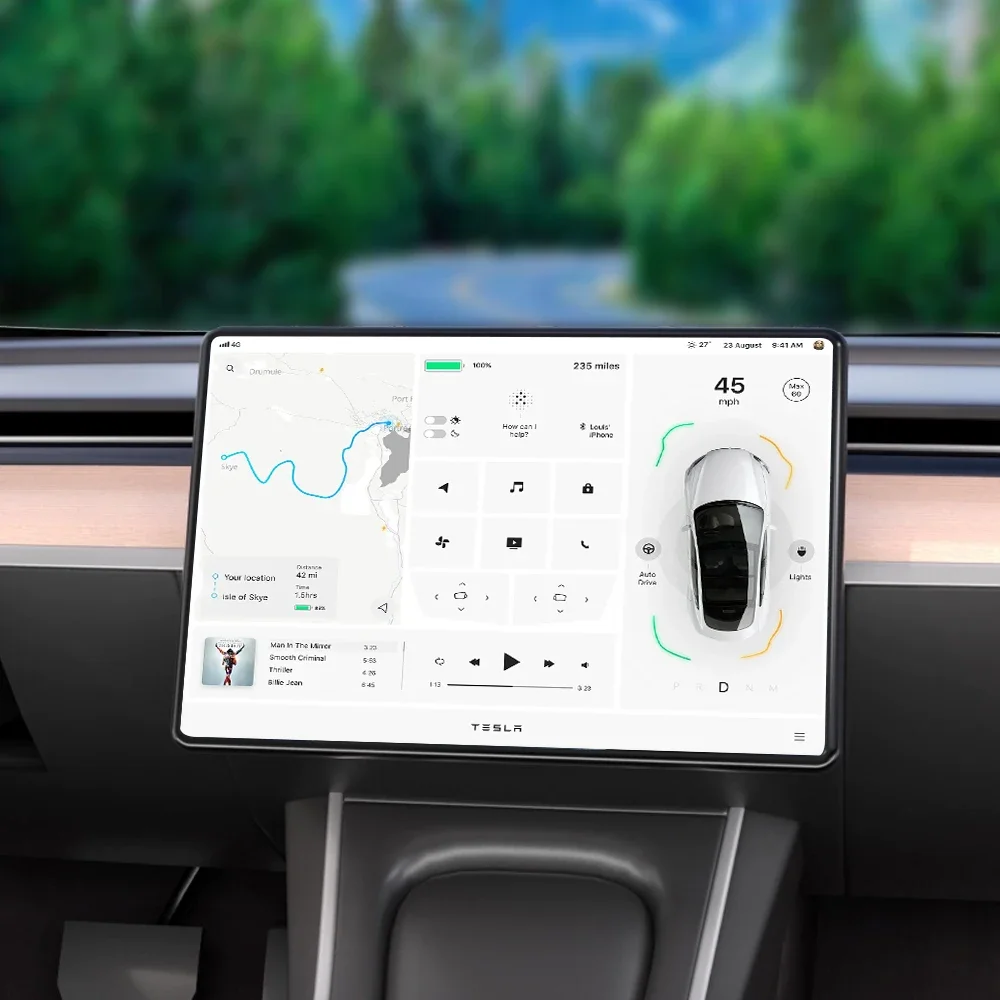 Силиконовая Защитная Рамка Для Tesla Model 3 Y Защита Края Экрана Крышка Центрального