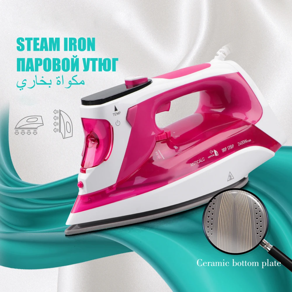 Steam Iron with Lcd Display Professional Dry Clothes machine with 2400W High Power Auto Shut Off Home Appliance