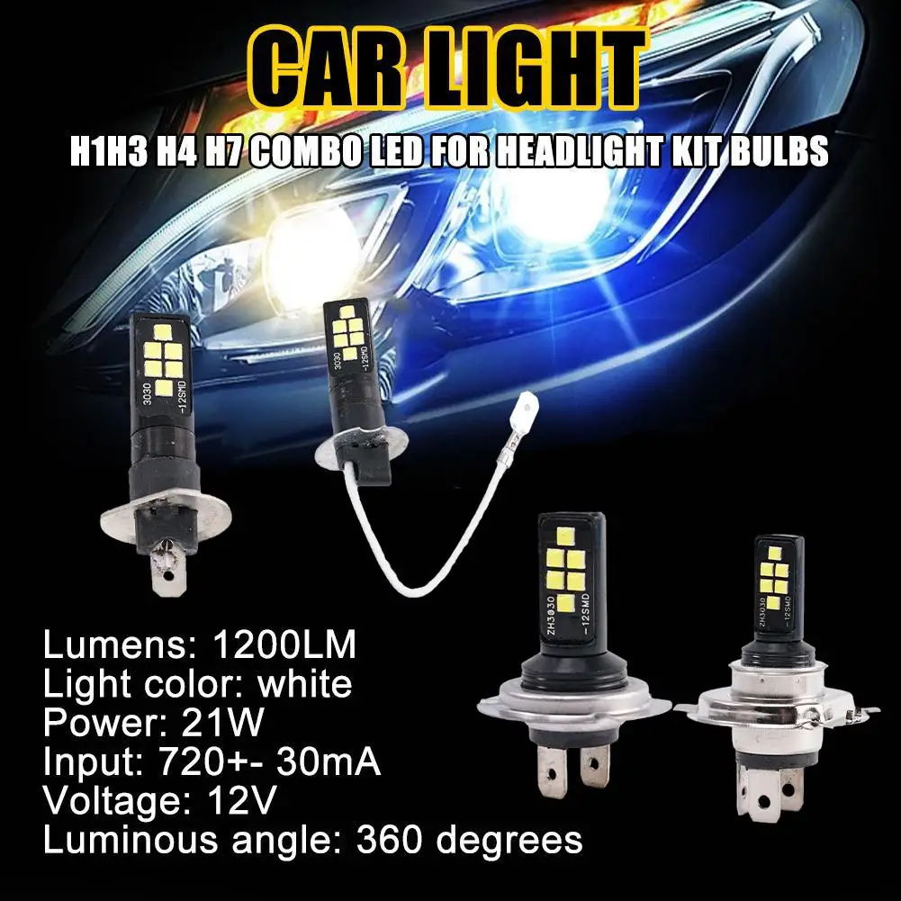 Лампы головного света для автомобиля H4, H7, 9005, 9006, 12 В, IP67, 6000 лм, K