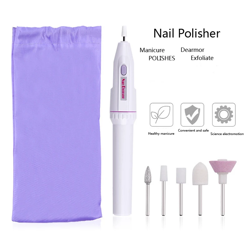 Electric Nail Set  5 In 1 Manicure Machine Nail Drill File Grinder Grooming Buffer Polisher Remover Drill Nail Art Tools Machine