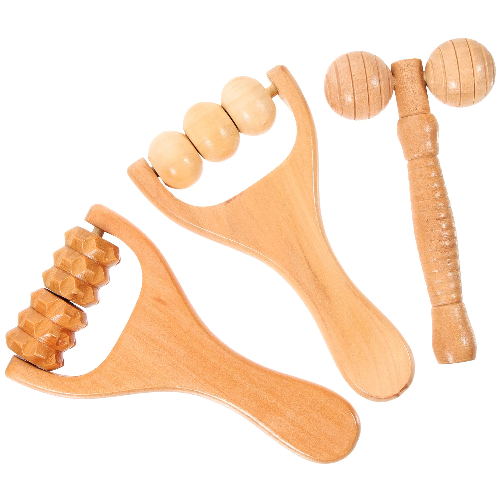 

3pcs Wooden Foot Massager Rollers Manual Back Massager Body Massage Roller Shoulder Massager