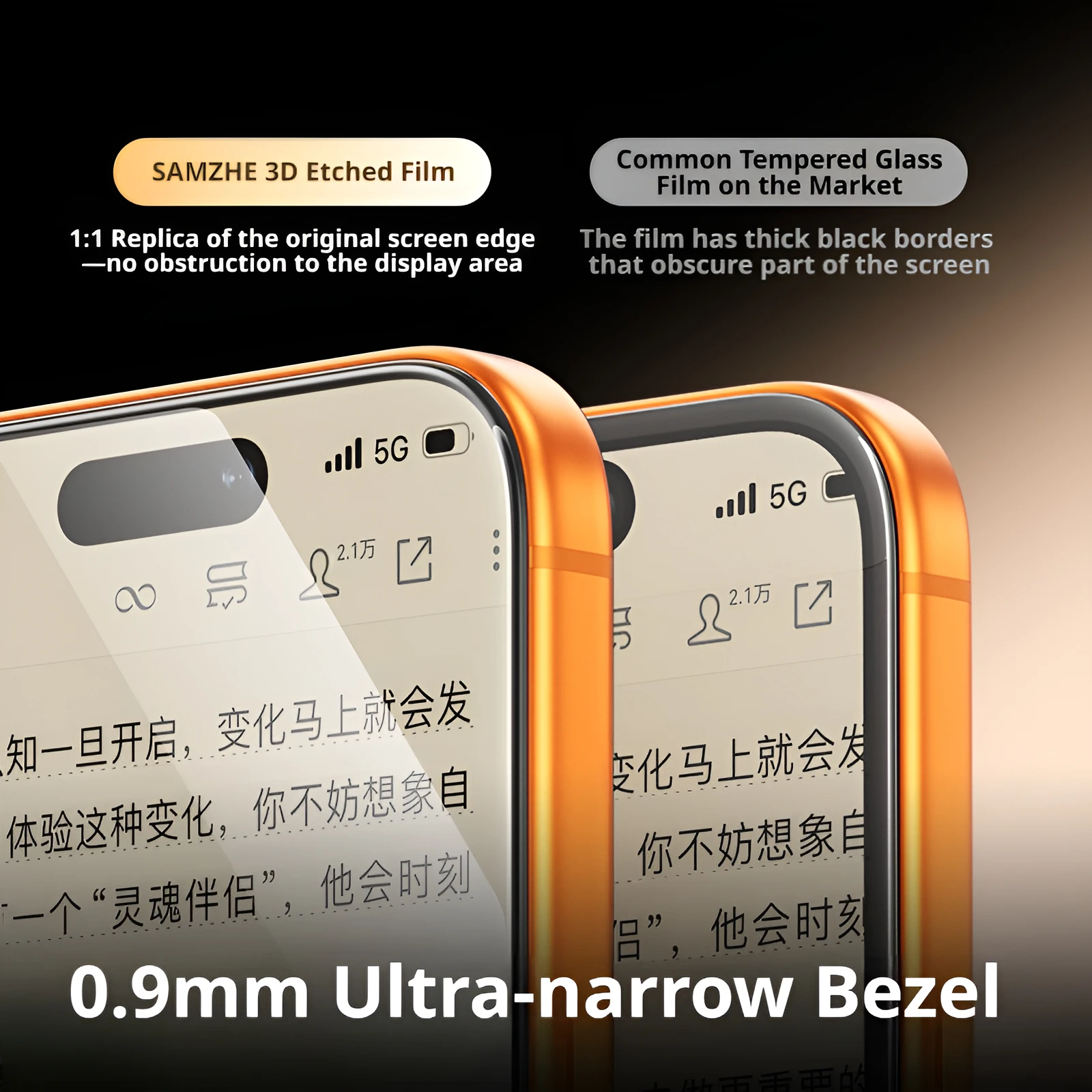 Фото Защитное стекло SAMZHE 3D изогнутое, закаленное, для iPhone 17 ProMax 16Pro, ультратонкое 0.23мм, полное покрытие, ударопрочное, HD №3
