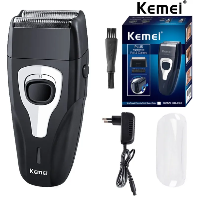 

Kemei Original Powerful Rechargeable Electric Razor Hair Beard Stubble Facial Electric Shaver for Men Bald Head Shaving Machine