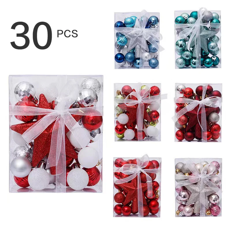 

30Pcs/ Box Christmas Balls Christmas Tree Ornaments Ball Xmas Hanging Tree Pendants Home Party Decor 2022 New Year Gift Navidad