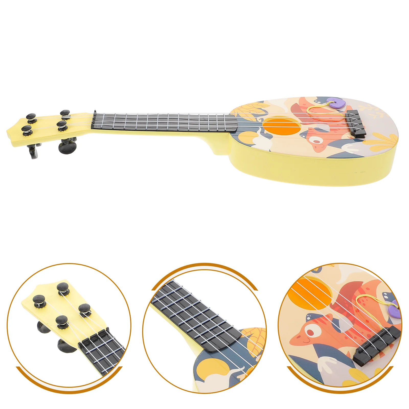 

Ukulele Early Musical Learning Plastic Instrument Guitar Model for Kids Playing