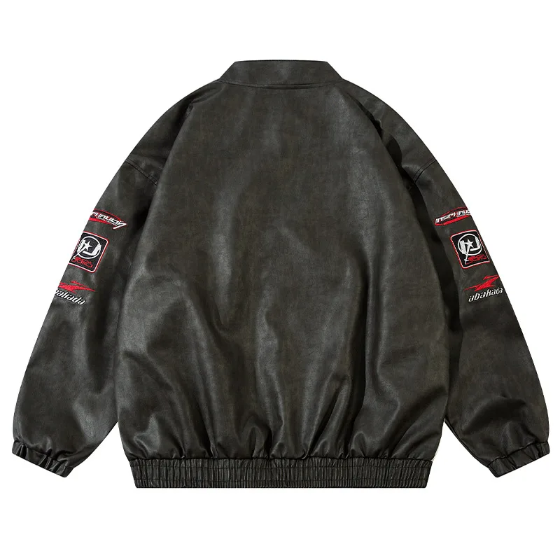 Мужская куртка из искусственной кожи в стиле ретро пальто хип-хоп тренды с