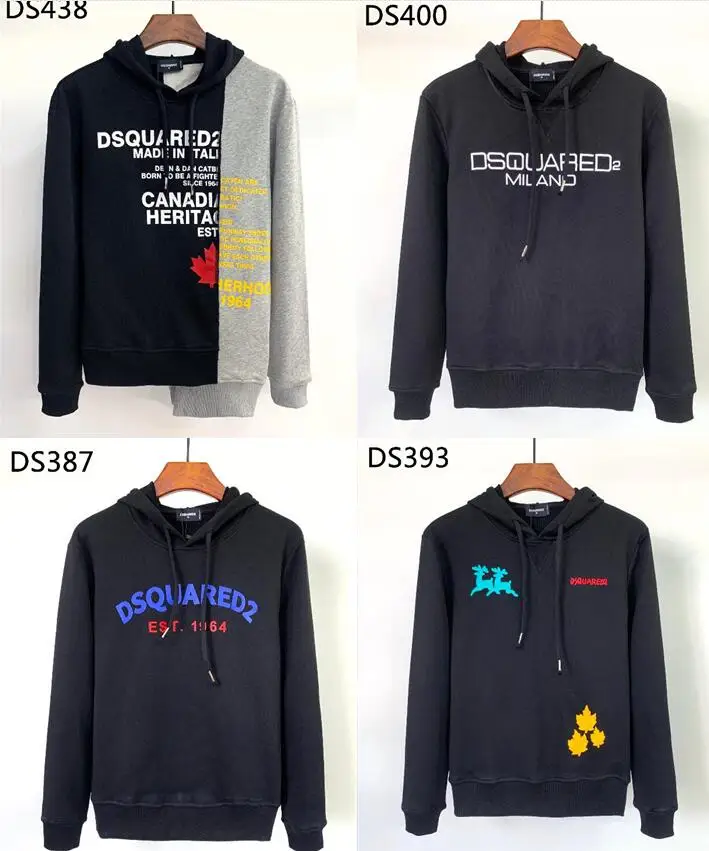 

2022 FW кленовый лист Dsquared2 зимние хлопковые мужские толстовки с капюшоном однотонные толстовки флисовые свитшоты с капюшоном