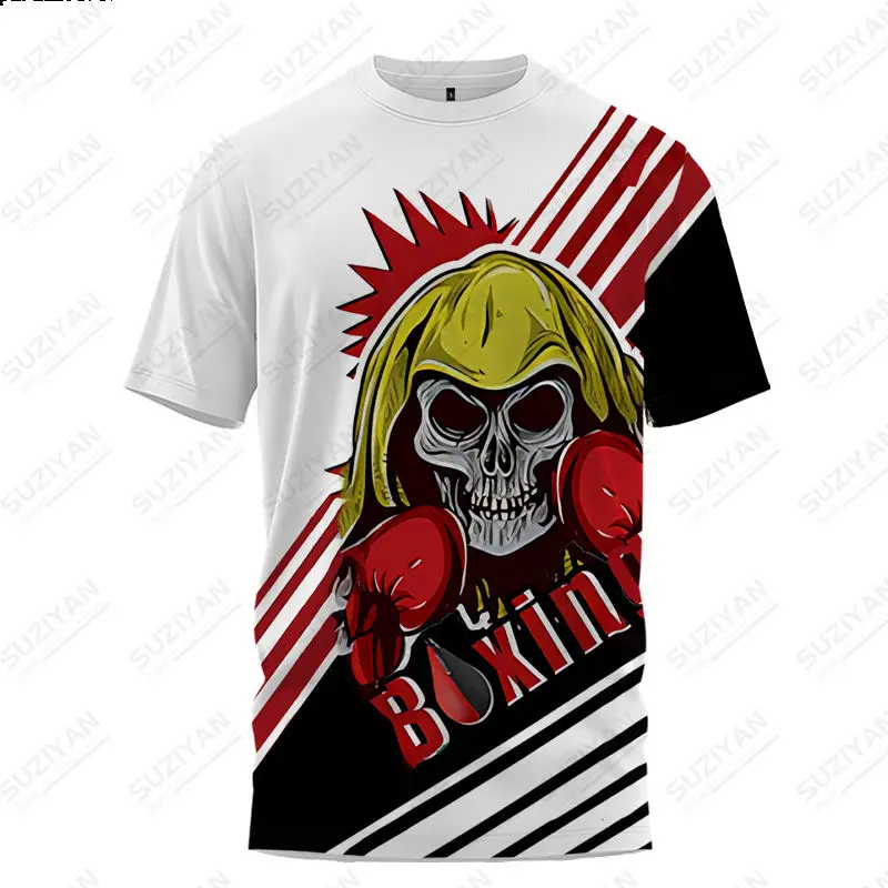 

NewMen's T-Shirt Summer 3D Print Scary Skull Pattern Fashion Casual T-shirt Street Style Round Neck Loose Short Sleeve Shirt 6XL