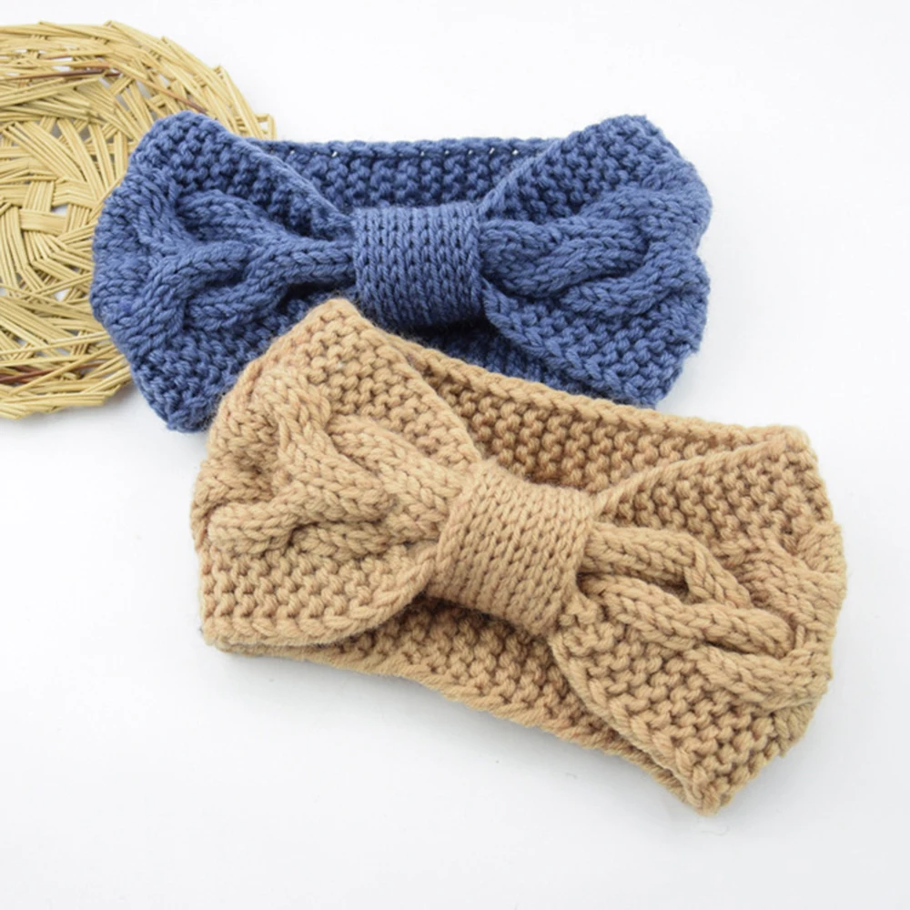 

Зимняя теплая вязаная повязка на голову для женщин твист узел шерстяные эластичные повязки для волос теплый лоб вязаная головная повязка аксессуары для волос