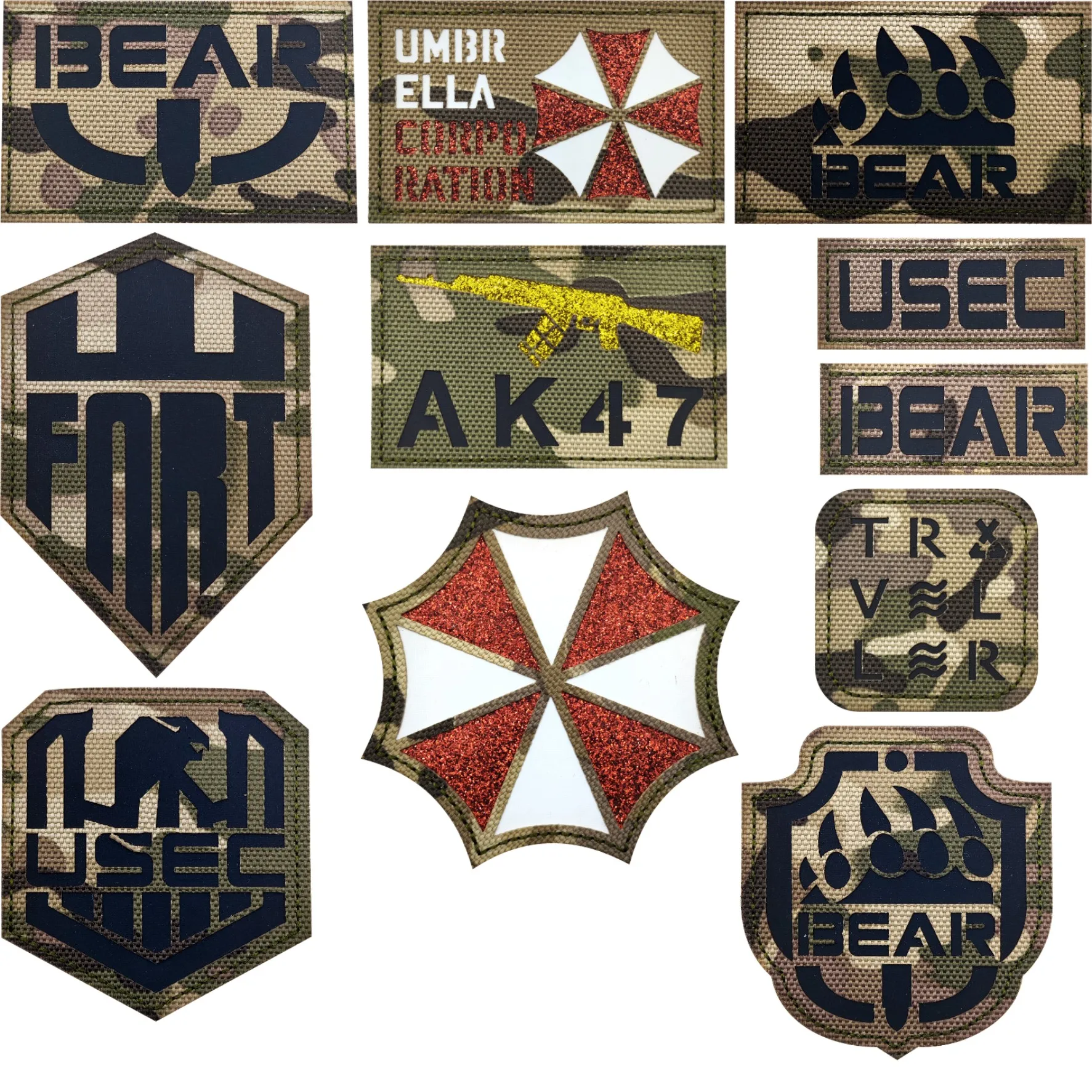Российский USEC Зонт с медведем 3DIR, светоотражающая граница, военная этикетка веера, патч для вышивки рюкзака