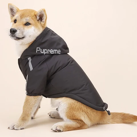 Осенне-зимнее водонепроницаемое пальто для собак, теплая хлопковая куртка для щенков, толстовка для лица собаки, светоотражающая Одежда для собак и кошек, одежда