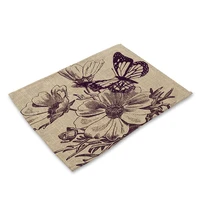 vintage bicycle car table mat fashion kitchen butterfly flowers placemat table napkin for wedding dining decor table mat