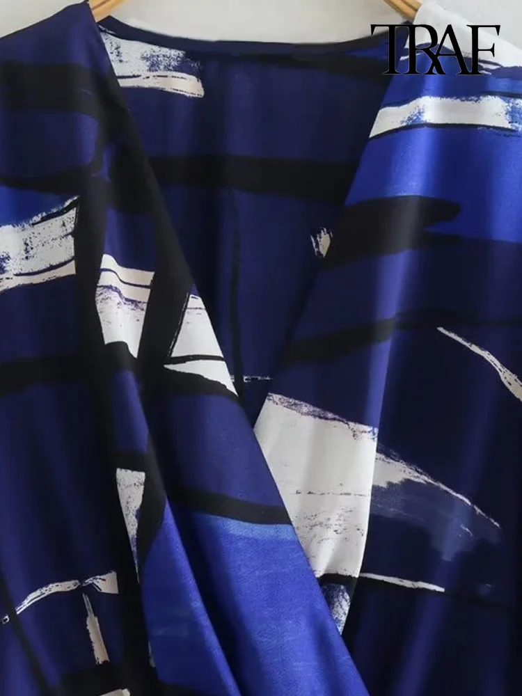 Платье-миди с длинным рукавом V-образным вырезом и поясом на резинке - купить по