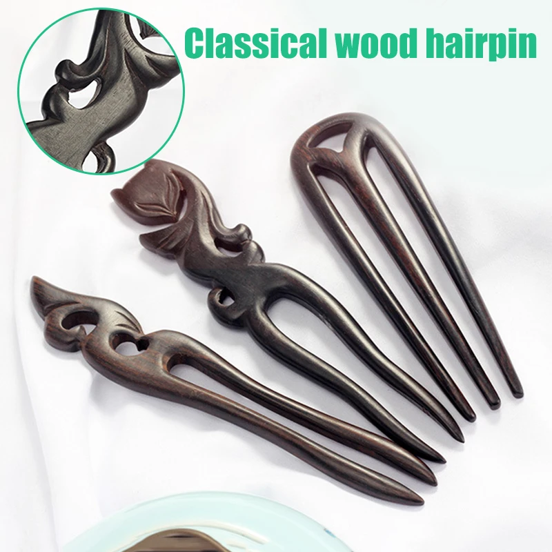 

Handmade Wood Hair Pins and Clips Pendant Fox Styling Hair Sticks Fork Vintage Hair Accessories For Women Girls Long Hair Holder