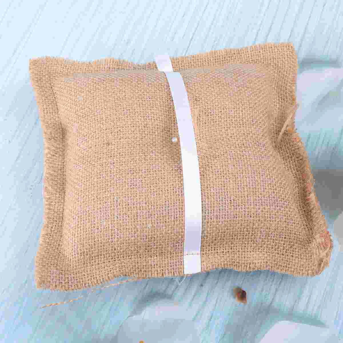 

Ring Bearer Pillow Wedding Burlap Pillows Cushion Set Basket Girl Flower Barrier Signs Lace Vintage Sign Bridal Marriage
