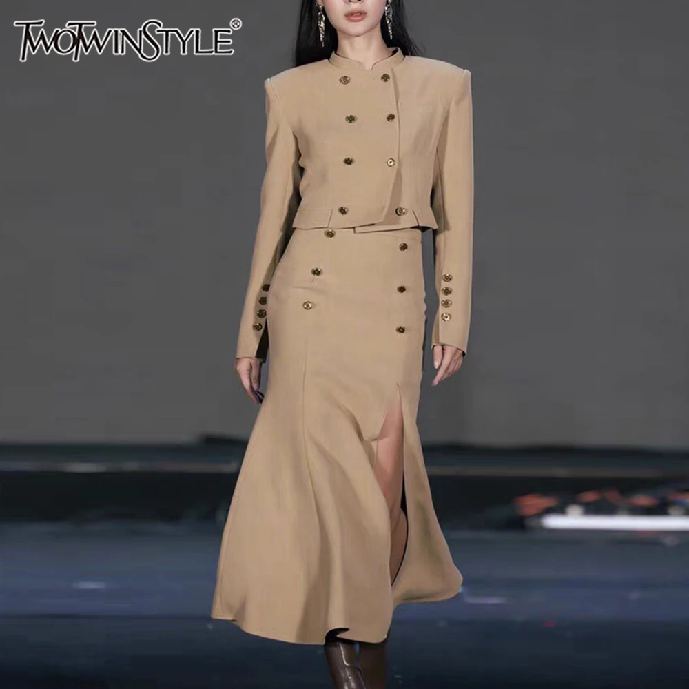Женский комплект из двух предметов TWOTWINSTYLE элегантный однотонный жакет с