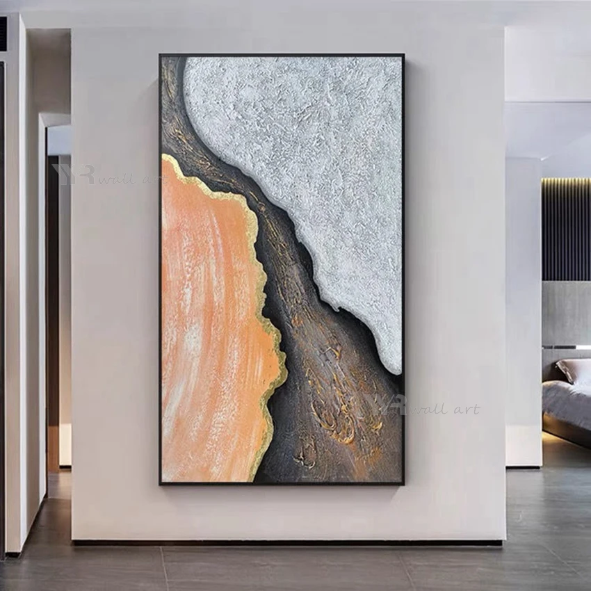 

Light Luxury Art Oil Painting Handmade Abstract River Poster Modern Texture Canvas Mural Living Room Bedroom Wall Decor Picture