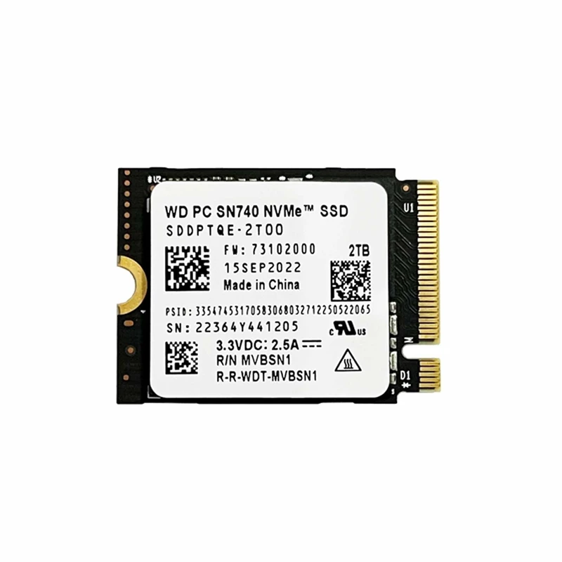 

Новый WD 2 ТБ M.2 2230 SSD NVMe PCIe4x4 PC SN740 для Microsoft Surface Pro X 7 + 9