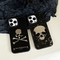 fashion skull luxury leather phone cases for iphone 13 12 11 pro max xr xs max 8 x 7 se 2020 men and women anti drop soft cover