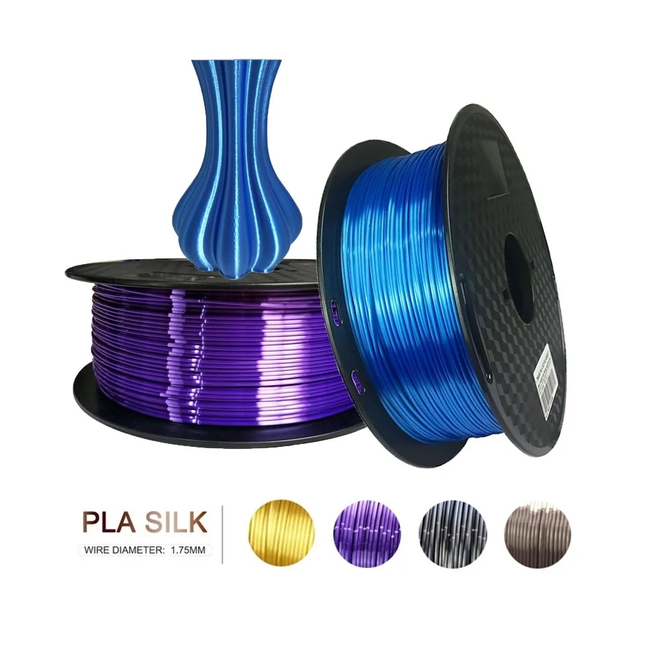 

Silk Filament PLA 1kg 500g 250g 3D Printer Filament 1.75mm Silk PLA Shine 3D Printing Material Shiny Gold Black Silver Multipack