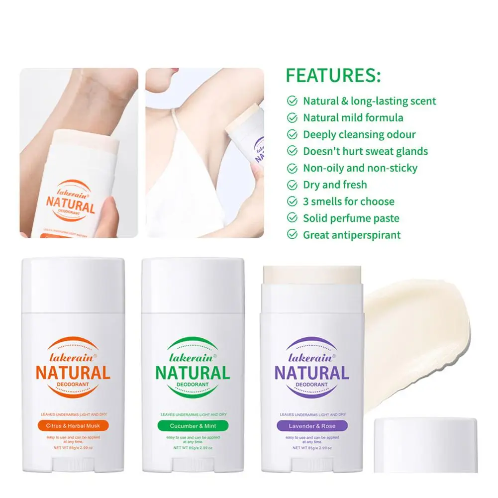

nderarm Antiperspirant Deodorant Perfume Stick Removes Armpit Odor Sweaty Lasting Aroma Skin Care For Women And Men 85g V4E0
