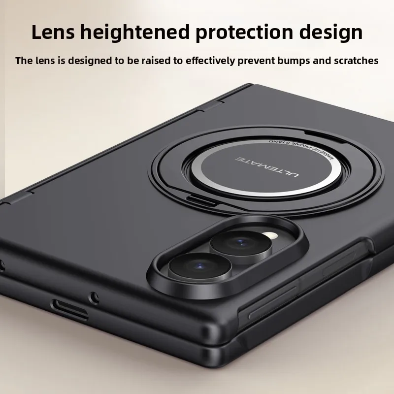 Фото Вращающийся на 360° магнитный чехол-подставка для Samsung Z Fold 8 с широким закаленным стеклом и защитным кольцом-держателем для Magsafe №3