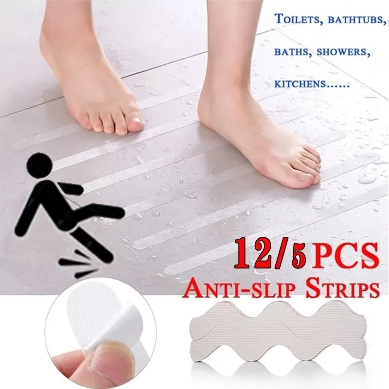 

2022New Shower Strip Transparent Wavy Non-slip Sticker Bathtub/Step/Baby Anti-fall Purpose High Strength Paste Safety Tape Pad