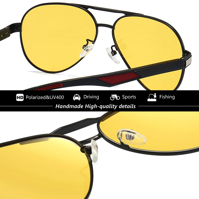 LIOUMO Top Quality Aviation Men Sunglasses Polarized Driving Photochromic Day Night Vision Goggle Women oculos de sol masculino |