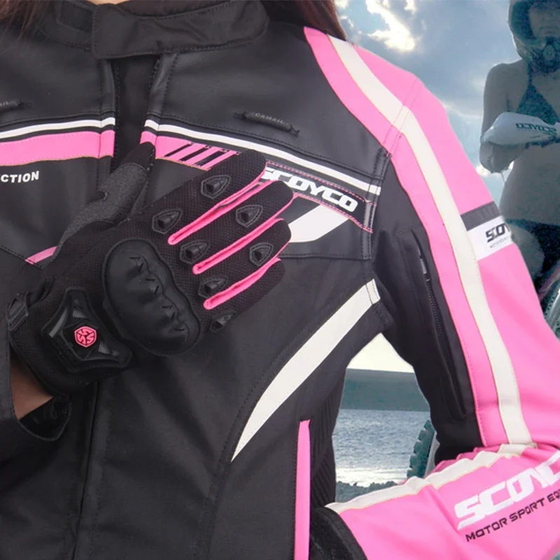 Мотоциклетные перчатки для женщин гоночные велосипедные розовые летние Размеры