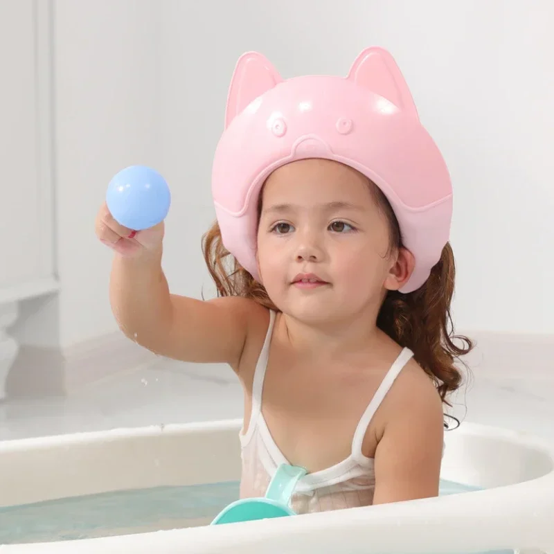 

Регулируемая Шапочка для детского шампуня, детская водонепроницаемая шапочка для душа, детский козырек для ванны, милая шапочка для защиты глаз для мытья волос для младенцев
