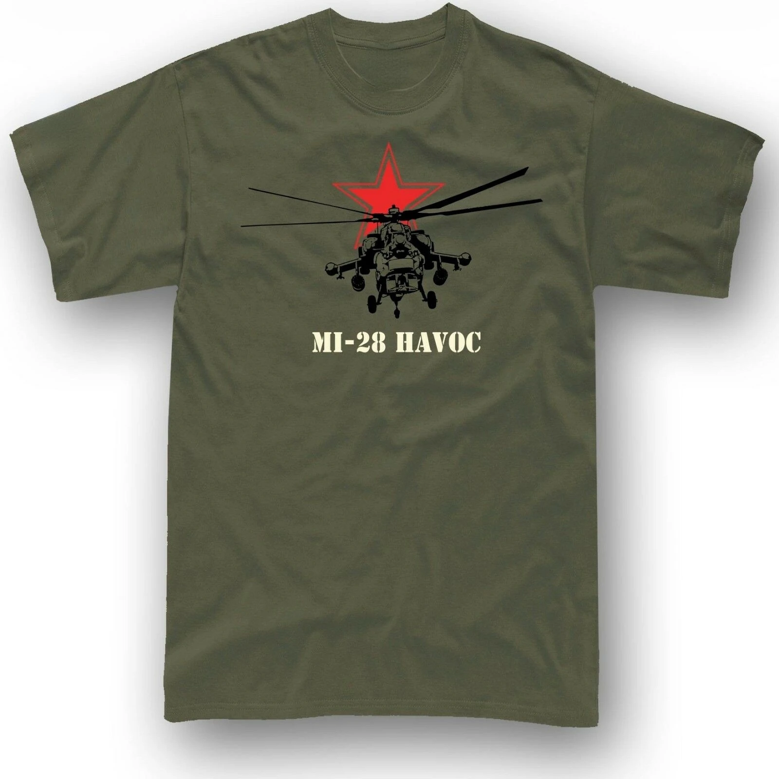 

Советская российская армия дневная Хаоса атака вертолет футболка. Мужская хлопковая футболка с коротким рукавом и круглым вырезом