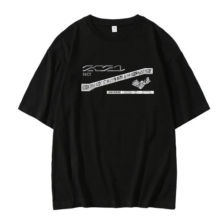 

2022 New arrival Kpop NCT new album Universe same printing o neck dropped shoulder sleeve t-shirt fashion unisex t-shirt