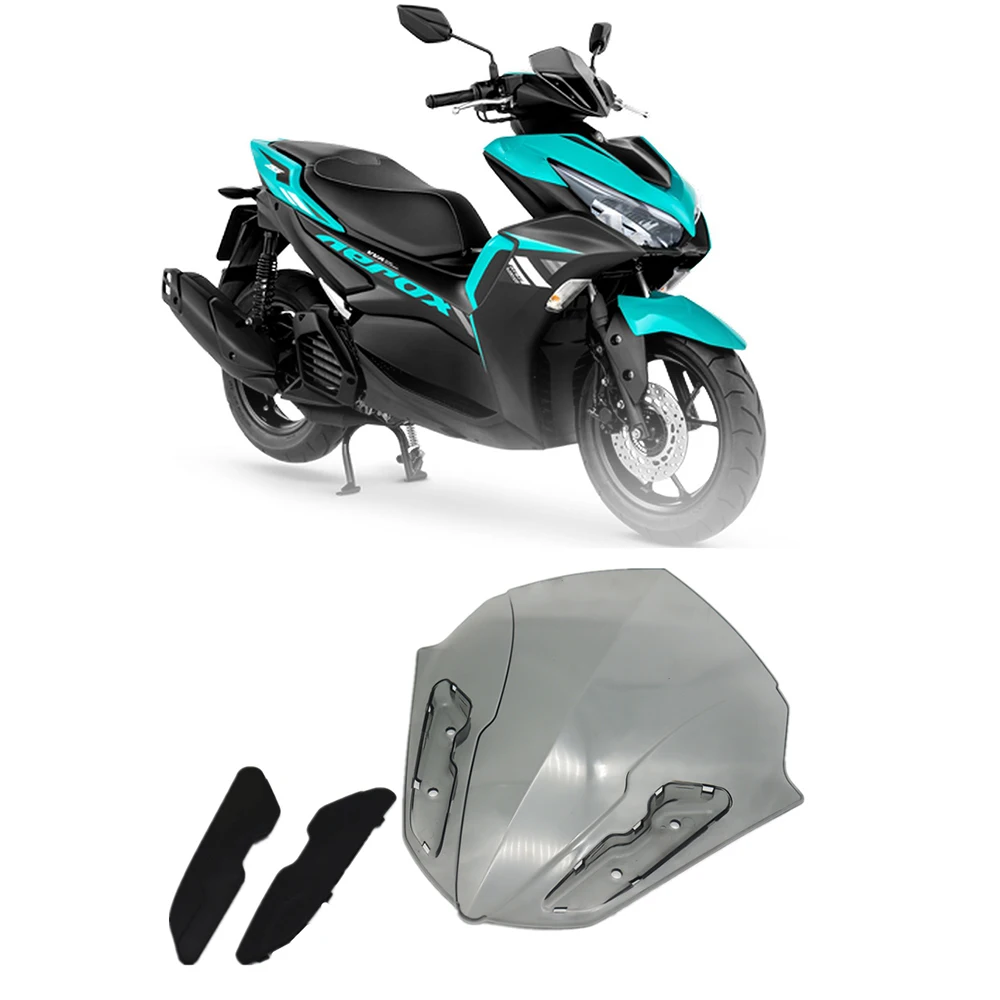 Козырёк на лобовое стекло мотоцикла для Yamaha NVX 155 V1 / Aerox V2 2021 черный