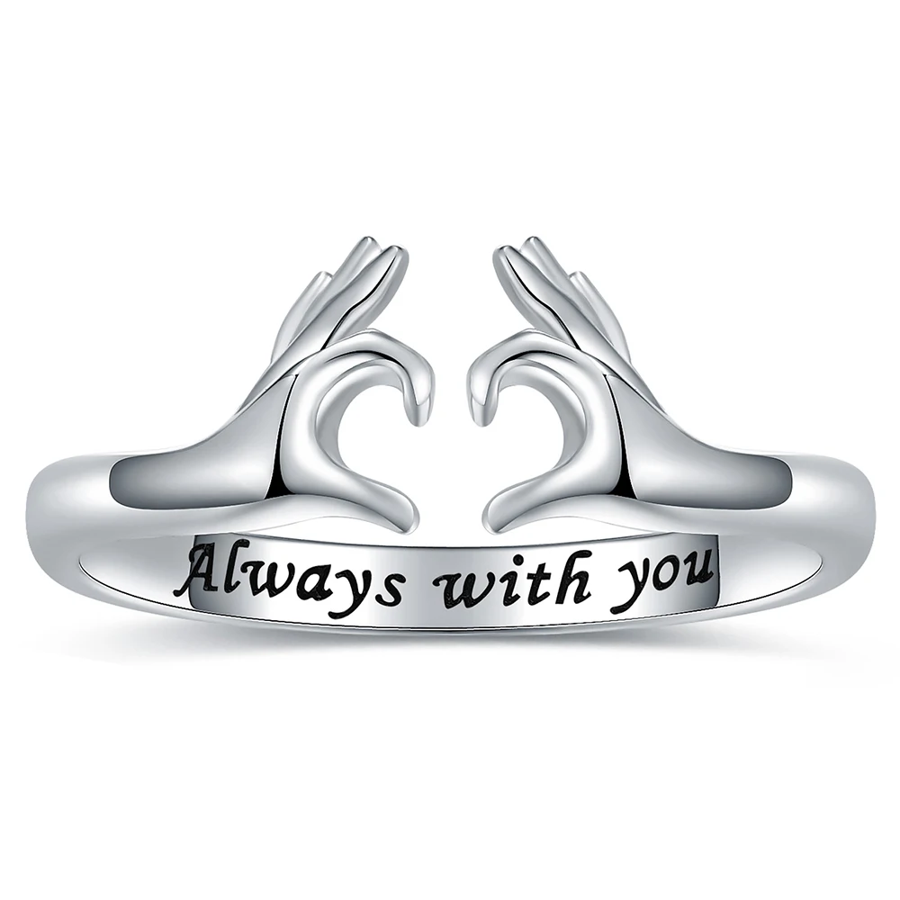 

925 Sterling Silver Love Heart Adjustable Irish Claddagh Rings Friendship Promise Jewelry Valentine Gifts for Women Friends Girl