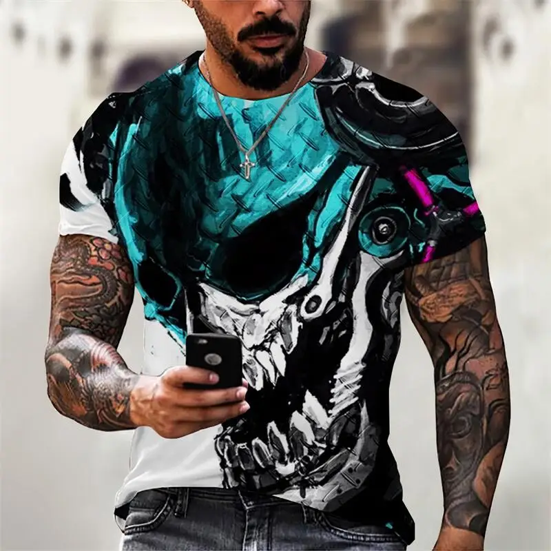 

Men's Fashion New Pattern Male T-shirt 3D Printing T-shirt Casual Round Neck Short-sleeved T-shirt Oversized Quick-drying Clothe
