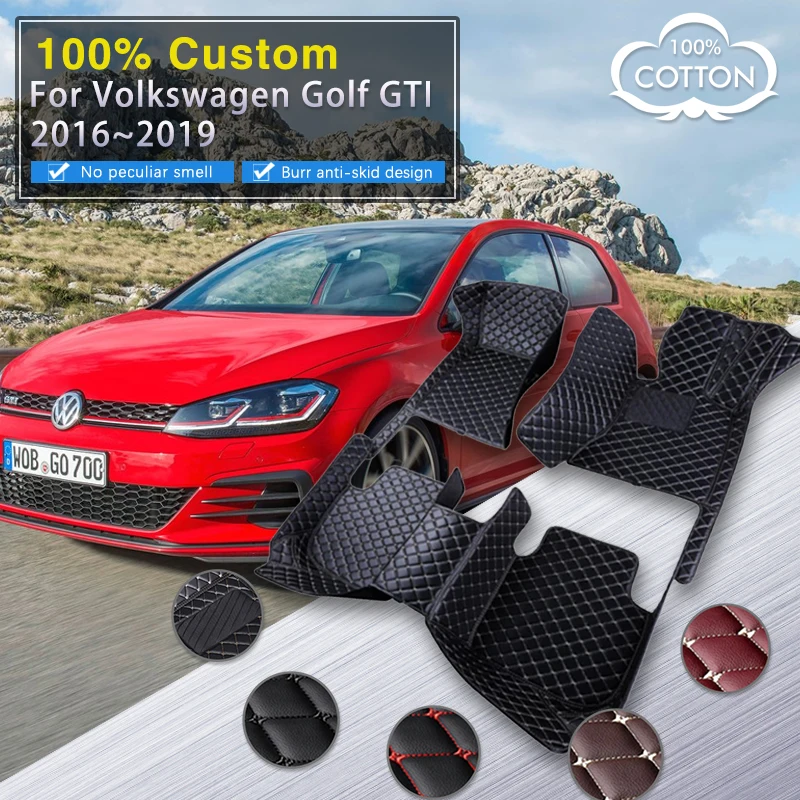 

Car Mats For Volkswagen VW Golf GTI 2016~2019 Rug Carpet Auto Interior Parts Floor Pad Luxury Leather Mat Set Car Accessories